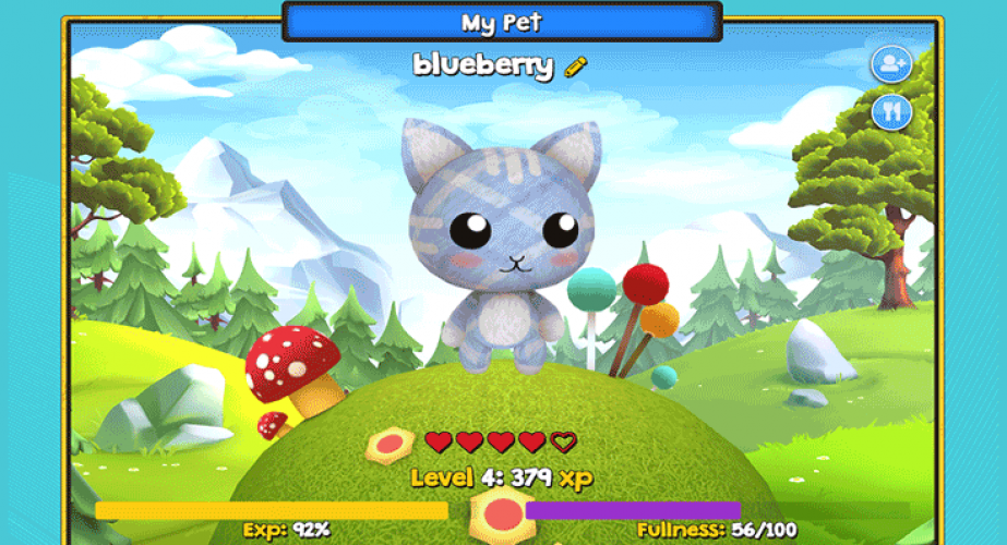 Children can take care of a virtual pet by practicing regularly.