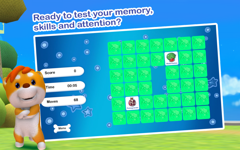 The memory game helps students to practice new words in an engaging way.