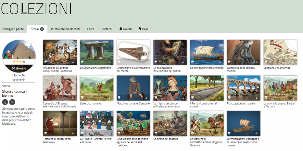 Collezioni has a large range of high quality videos on different subjects