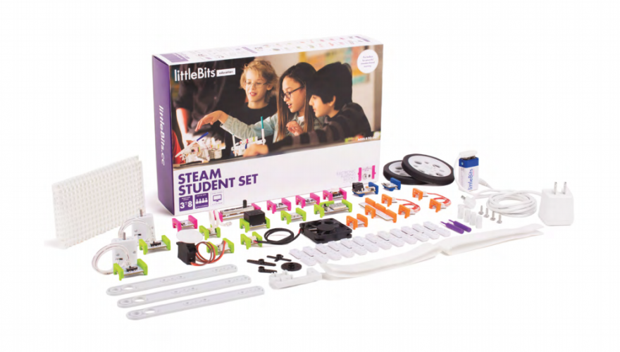 littleBits provides an engaging way to practice STEAM learning goals through building inventions with electronics kit.  
