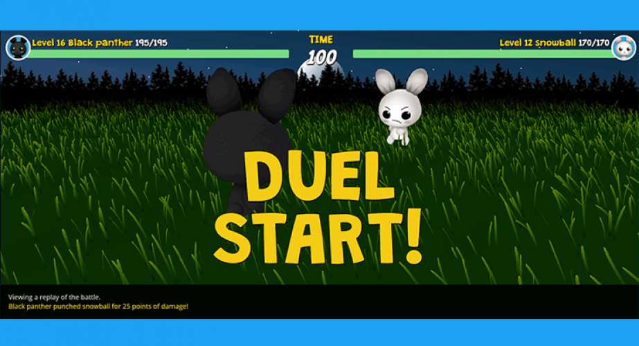 In Pet Duel the children can solve math problems in a competitive game