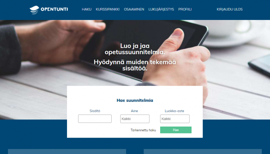 Opentunti is a free service for viewing, creating and storing lesson plans
