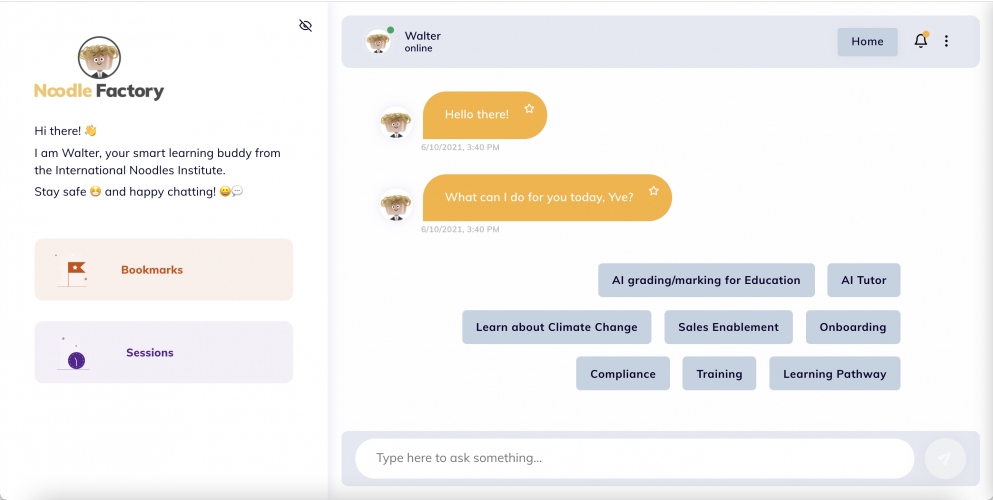 A chat-based learning bot makes independent practice and learning more personal and that way meaningful and interesting.