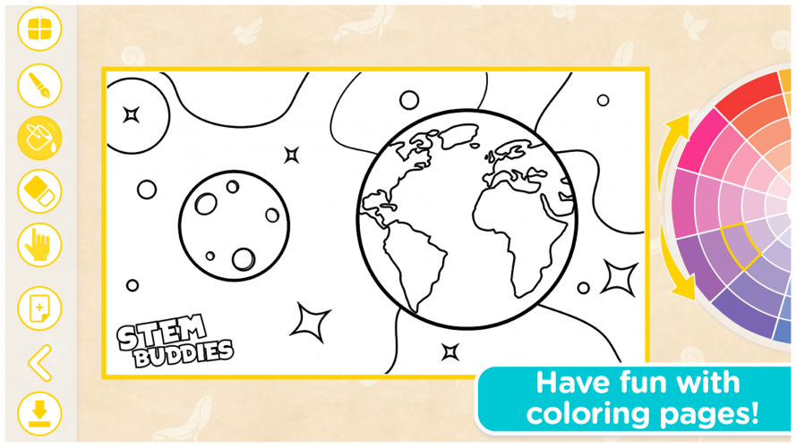 The coloring book offers plenty of images to explore