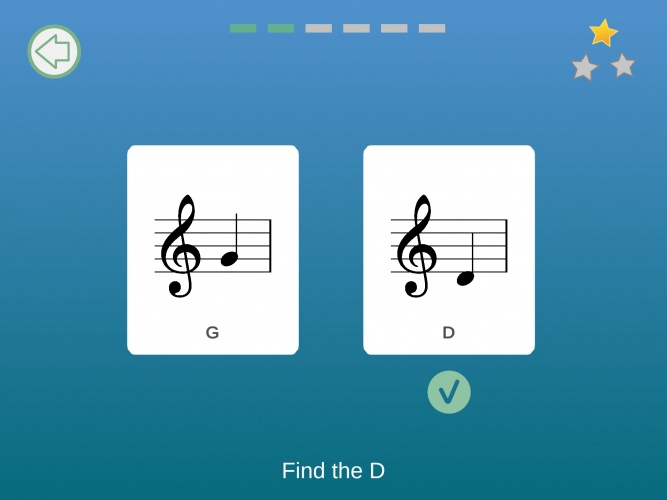 The app develops aural memory and recognition of notes.