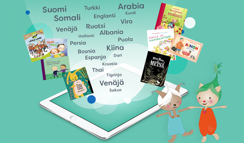Lukulumo contains a vast selection of picture books the students can listen to in different languages.