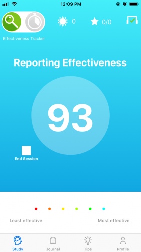 The Effectiveness tracker tells your current focus level based on your brain activity